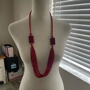 Red beaded necklace